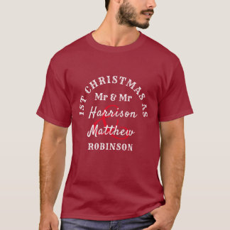 Gay Newly bekommt 1. Weihnachten als Mr. & Mr. Nie T-Shirt