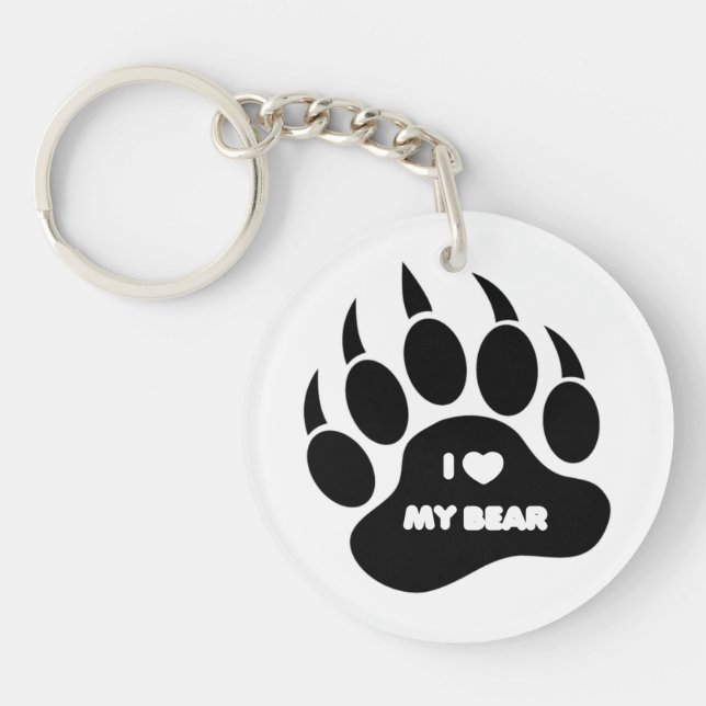 Gay Ours Fierté Ours Paw I heart Mon Ours (Devant)