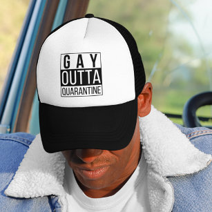 Gay Outta Quarantine   Funny Prix Zitat Truckerkappe