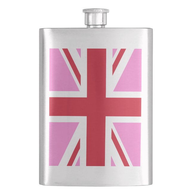 Gay Pink UK Pride Flag Flachmann (Vorderseite)
