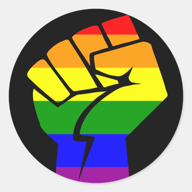 Gay Power Runder Aufkleber (Vorderseite)