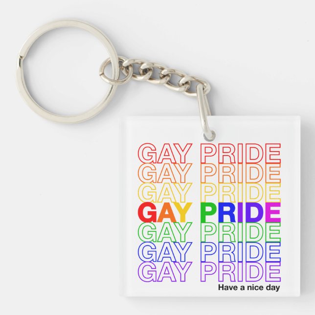 Gay Pride Acrylic Schlüsselanhänger (Vorderseite)