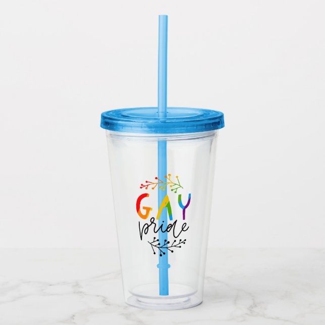 Gay Pride Acryltrinkbecher (Vorderseite)