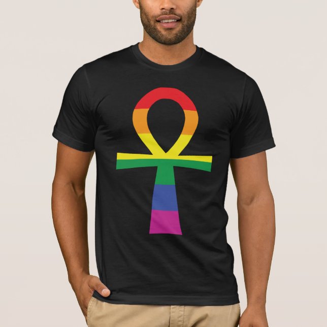 Gay Pride-Ägypter Ankh T-Shirt (Vorderseite)