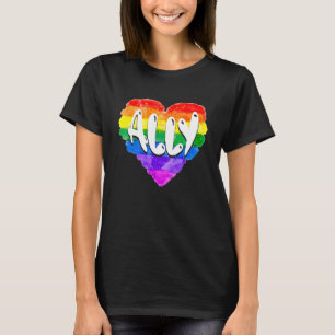 Gay Pride Ally Lesbian Lgbt Niedliche Regenbogenfl T-Shirt