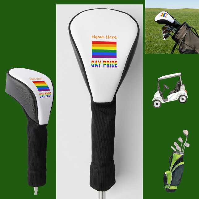 Gay Pride and Rainbow Flag Orange Personalization  Golf Headcover (Von Creator hochgeladen)