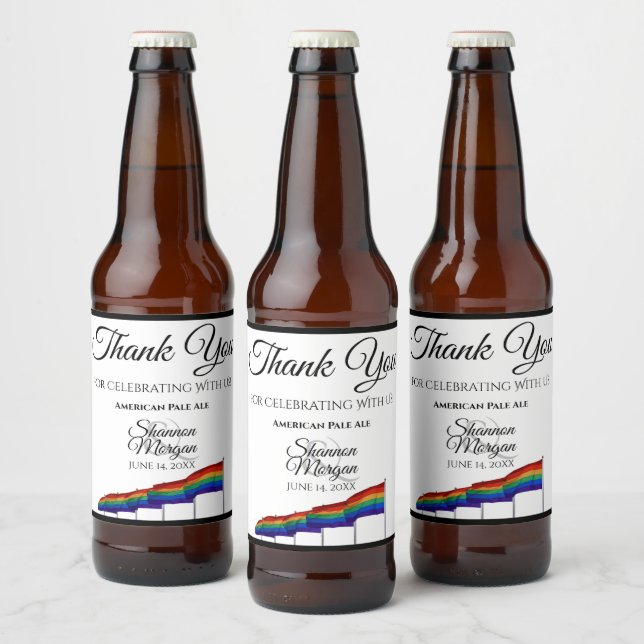 Gay pride Arc-en-ciel Mariage Étiquette de bouteil (Bouteilles)
