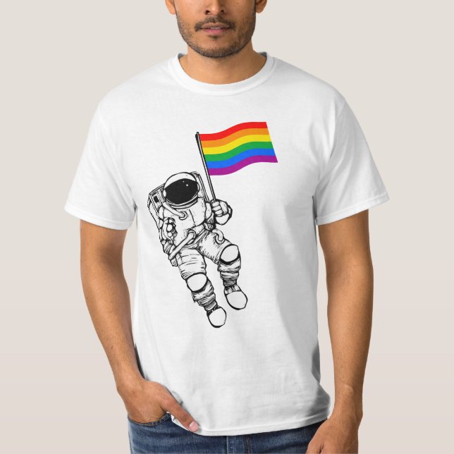 Gay Pride Astronaut T-Shirt (Vorderseite)