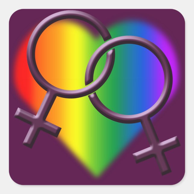 Gay Pride Aufkleber gleichgeschlechtliche Lesben L (Vorderseite)