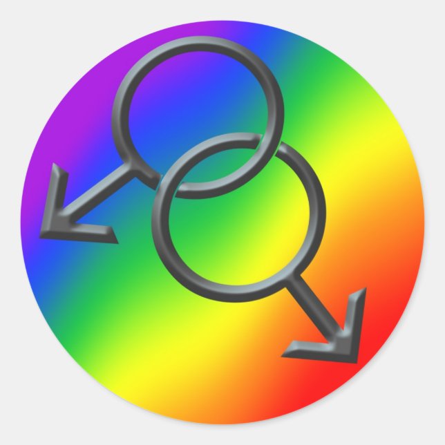 Gay Pride Aufkleber Männer Gay Pride Regenbogenauf (Vorderseite)