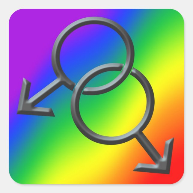 Gay Pride Aufkleber Männer Gay Pride Regenbogenauf (Vorderseite)