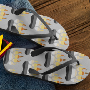 Gay Pride Bear Streifen braun Schwarz Flip Flops