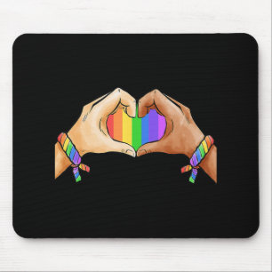 Gay Pride Bekleidung LGBT Regenbogen Flag Herzensv Mousepad
