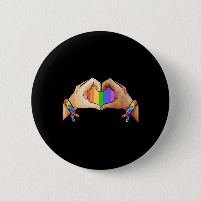 Gay Pride Bekleidung LGBT Regenbogenflagge Monat Button (Vorderseite)