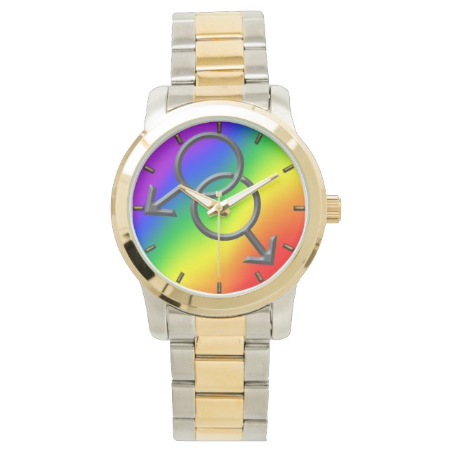 Gay Pride Beobachten Rainbow Liebe Armbanduhren &  (Vorderseite)