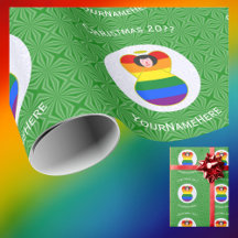 Gay Pride Black Hair Angel Weihnachtsfahne Persönl