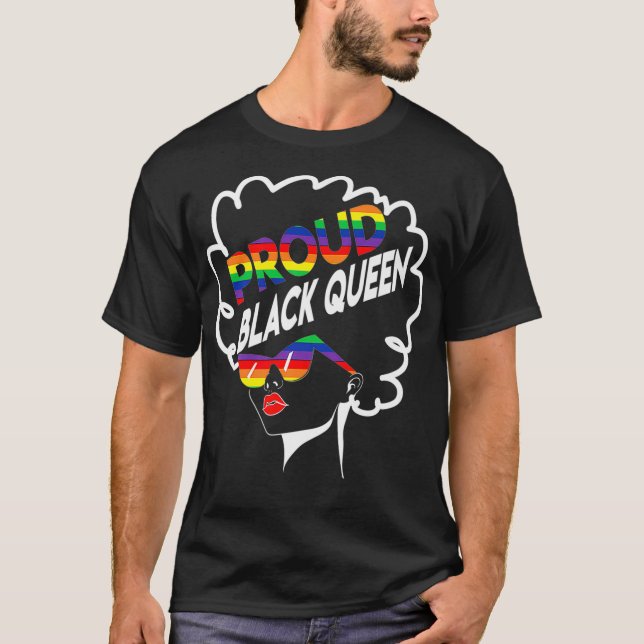 Gay Pride Black Queen Lesbian American Gif T-Shirt (Vorderseite)