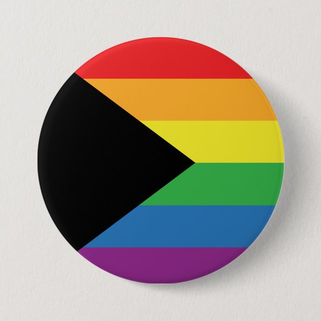 Gay Pride - BLM-Gay Pride-Flag - Regenbogenstreife Button (Vorderseite)
