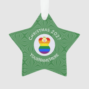 Gay Pride Blond Engel Weihnachtsflagge Personalisi Ornament