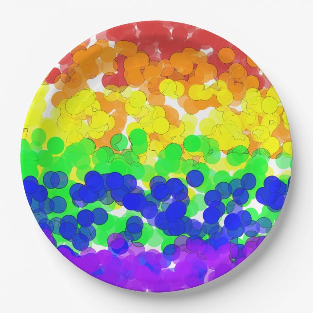 Gay Pride-Bokeh-Flag Pappteller (Vorderseite)