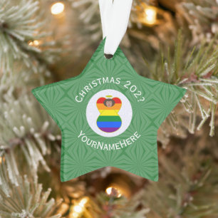 Gay Pride Braune Haut Engel Weihnachtsflagge Persö Ornament
