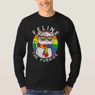 Gay Pride Cat Rainbow Sonnenbrille Feline The Purr T-Shirt