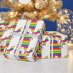 Gay Pride Christmas Holly Geschenkpapier