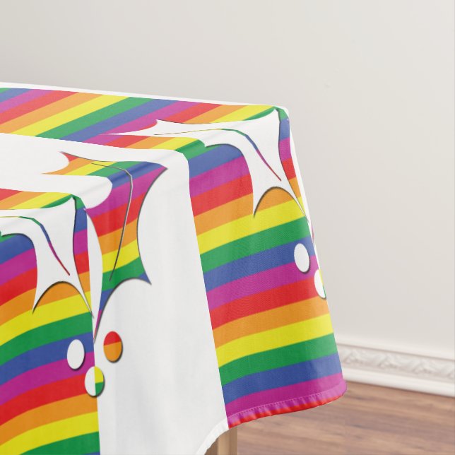 Gay Pride Christmas Holly Tischdecke (Beispiel)