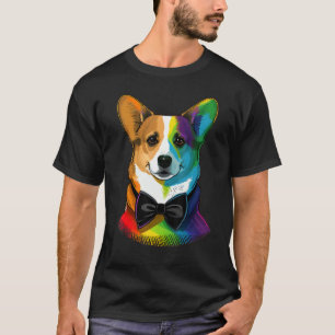 Gay Pride Corgi Hund LGBT Regenbogenflagge auf Wel T-Shirt