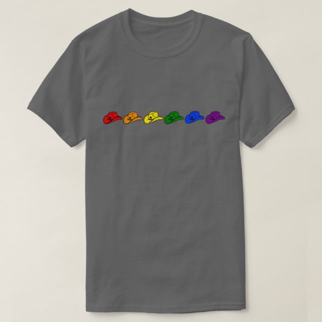 Gay Pride Cowboy-Hüte T-Shirt (Design vorne)