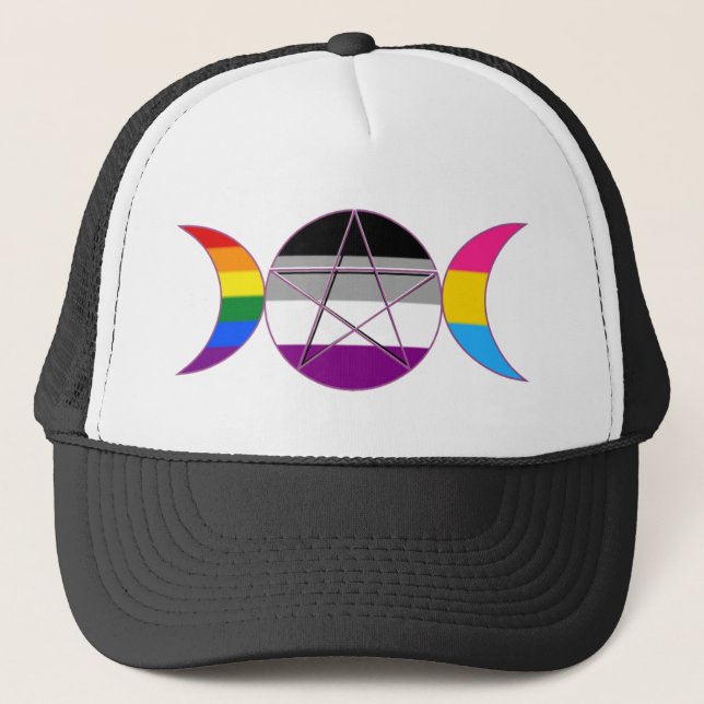 Gay Pride Demi Wannen-Göttin-Symbol Truckerkappe (Vorderseite)