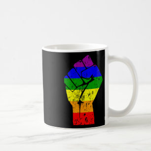 Gay Pride der Faust-Regenbogenflagge Kaffeetasse