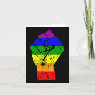 Gay Pride der Faust-Regenbogenflagge Karte