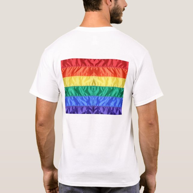 Gay Pride der Regenbogenflagge LGBTQ LGBT Liebe is T-Shirt (Rückseite)
