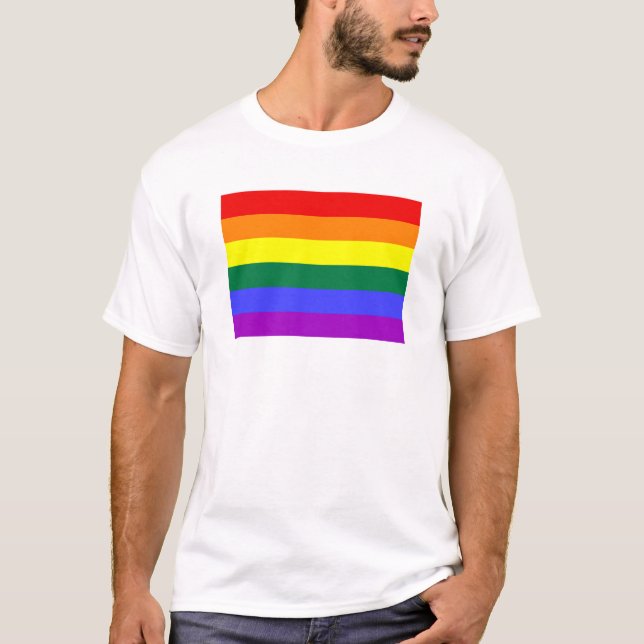 Gay Pride der Regenbogenflagge T-Shirt (Vorderseite)