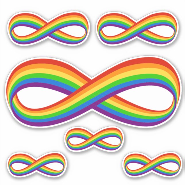 Gay Pride des unendlichen Regenbogensymbols mit ei Aufkleber (Vorderseite)