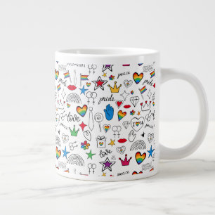 Gay Pride-Doodle-Muster Jumbo-Tasse