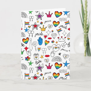 Gay Pride Doodle Muster Karte