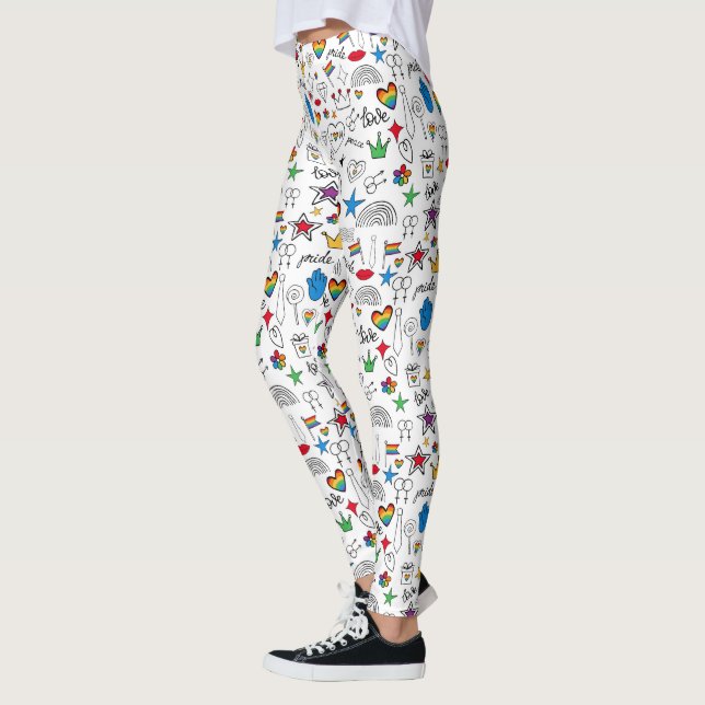 Gay Pride-Doodle-Muster Leggings (Links)