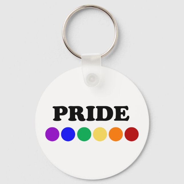 Gay Pride Dots LGBT Rainbow Schlüsselanhänger (Vorderseite)