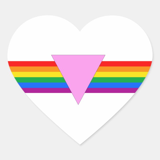 Gay Pride-Dreieck-Design Herz-Aufkleber (Vorderseite)