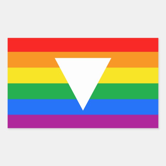 Gay Pride-Dreieck-Design Rechteckiger Aufkleber (Vorderseite)