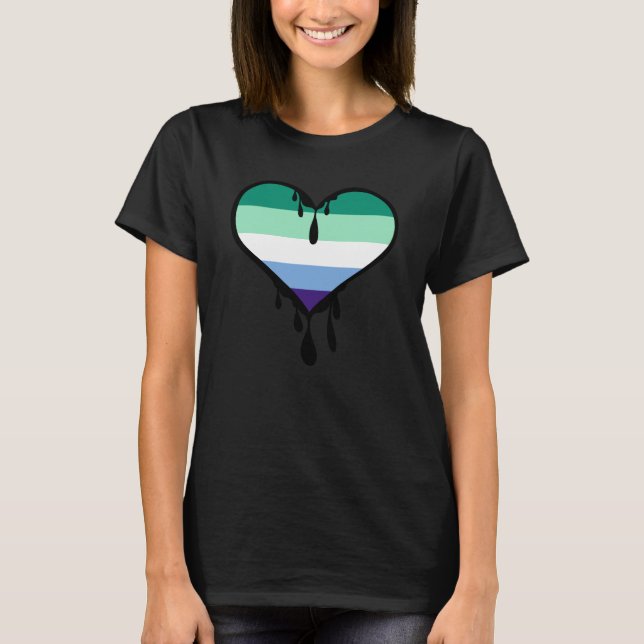 Gay Pride Driving Heart T-Shirt (Vorderseite)