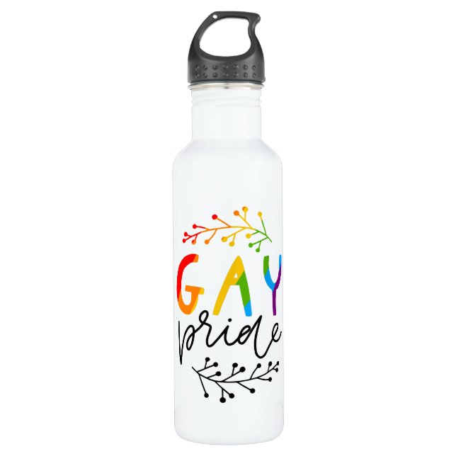 Gay Pride Edelstahlflasche (Vorderseite)