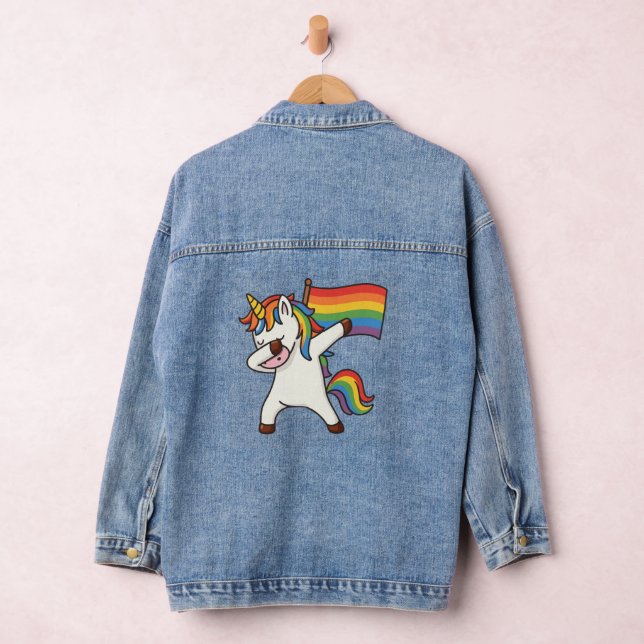 Gay Pride Einfärben mit Fahne Jeansjacke (Hangar)