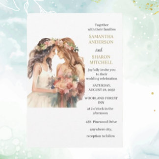 Gay Pride Elegante Blush Wedding Einladung