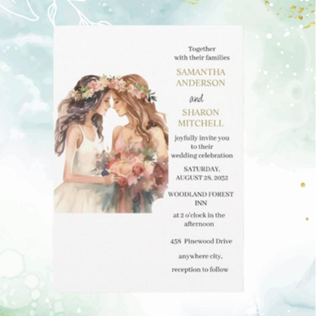 Gay Pride Elegante Blush Wedding Einladung (Celebrate love with our Gay Pride elegant wedding invitation. )