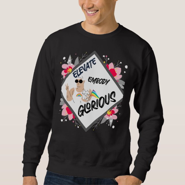 Gay Pride erhöht Körper und Glorious Poodle Sweatshirt (Vorderseite)