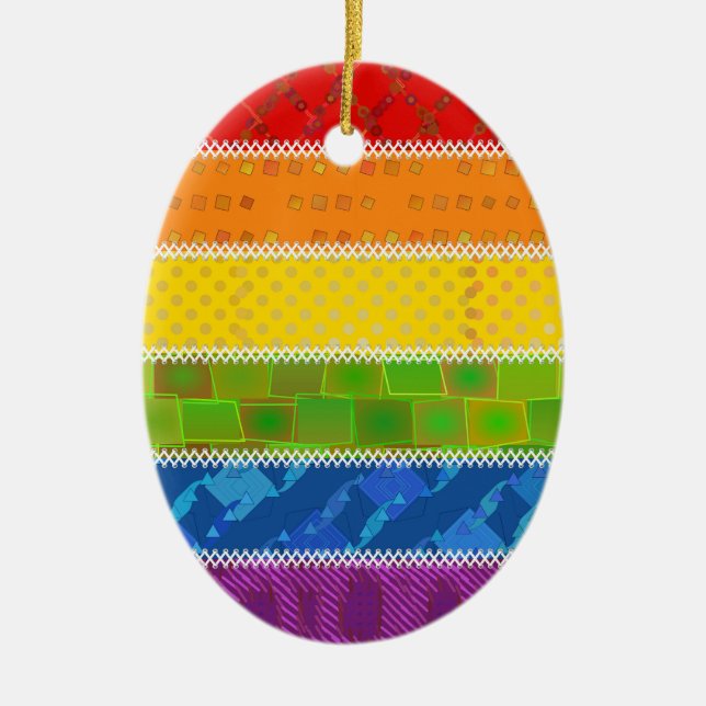 Gay Pride-Farben Keramikornament (Vorne)