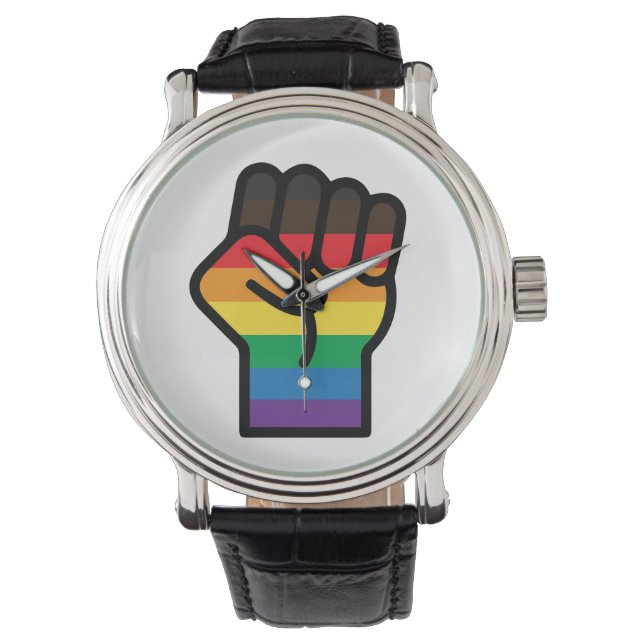 Gay Pride Faust Armbanduhr (Vorderseite)